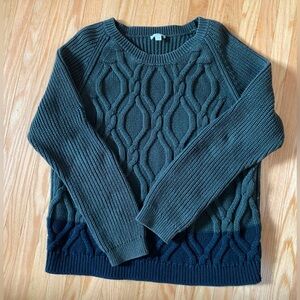 GAP Women’s Cable Knit Ombre Sweater - Green to Grey